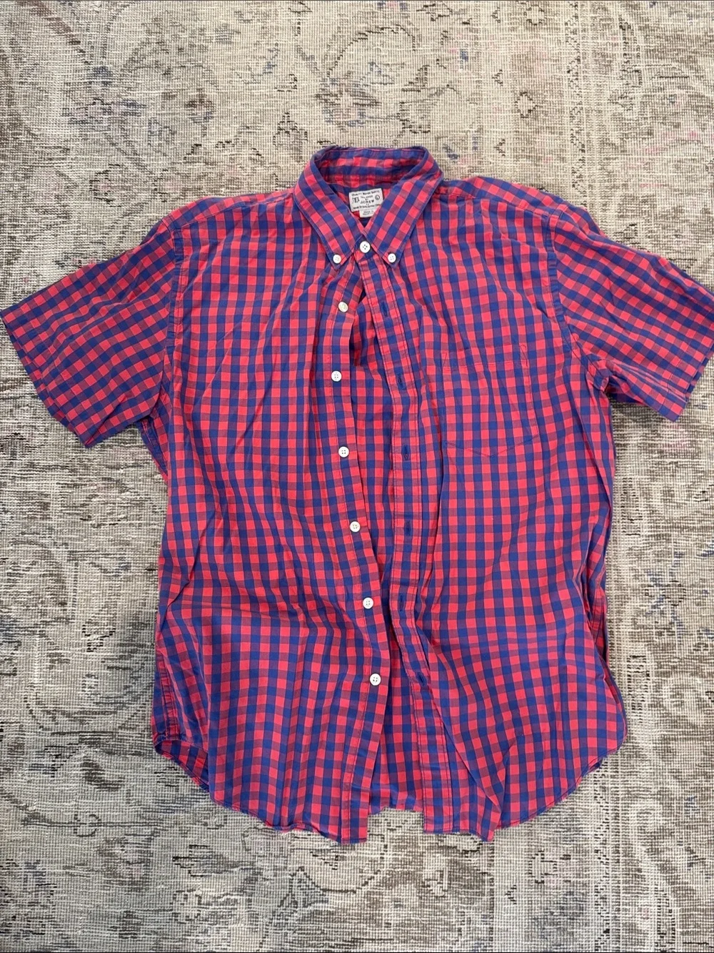 J. Crew Red and Blue Button-Down Plaid Shirt